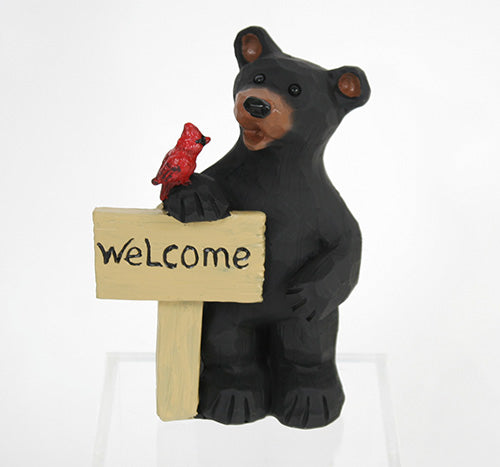Bear with Welcome Sign